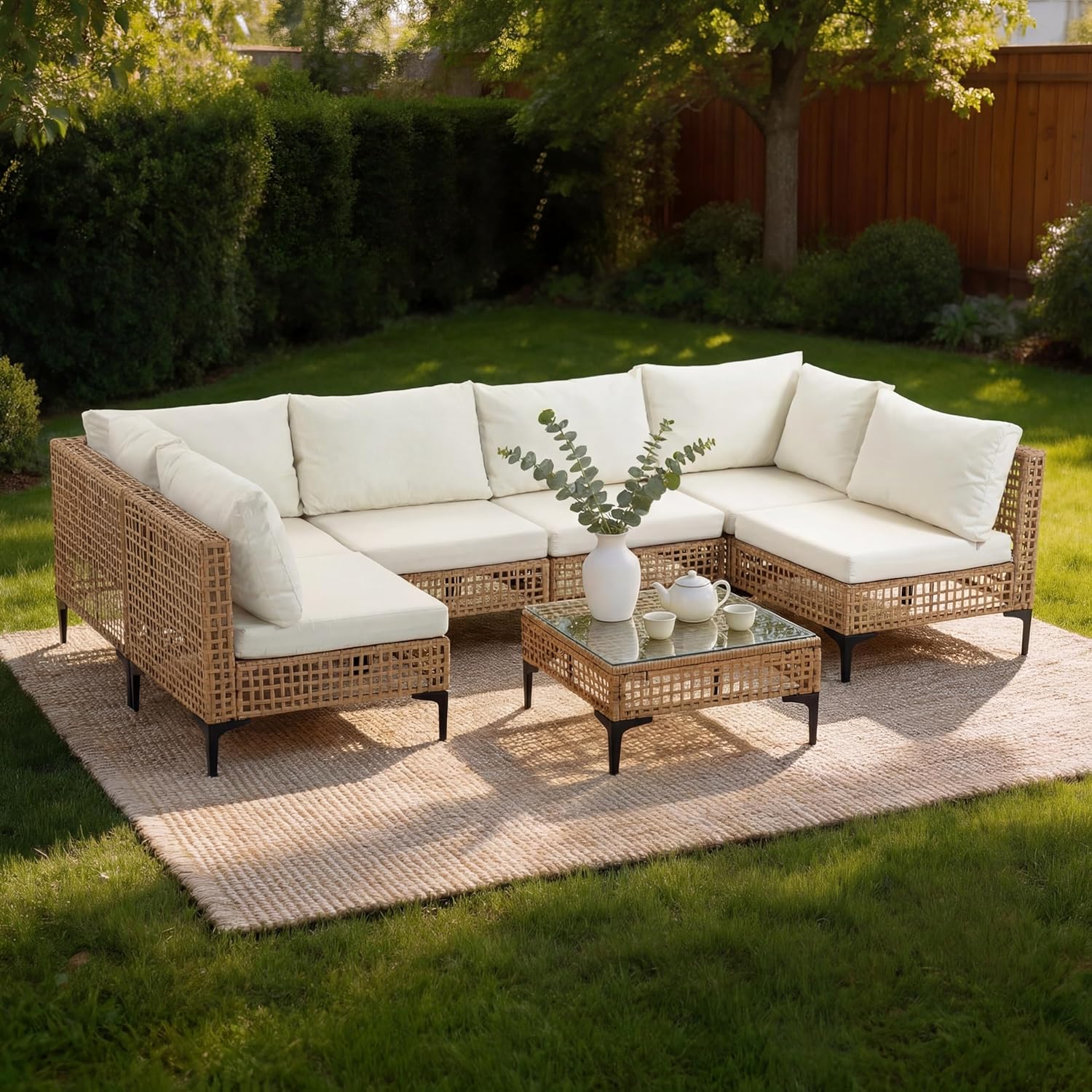 Outdoor Furniture Luxury - Set di 7 Pezzi di Mobili