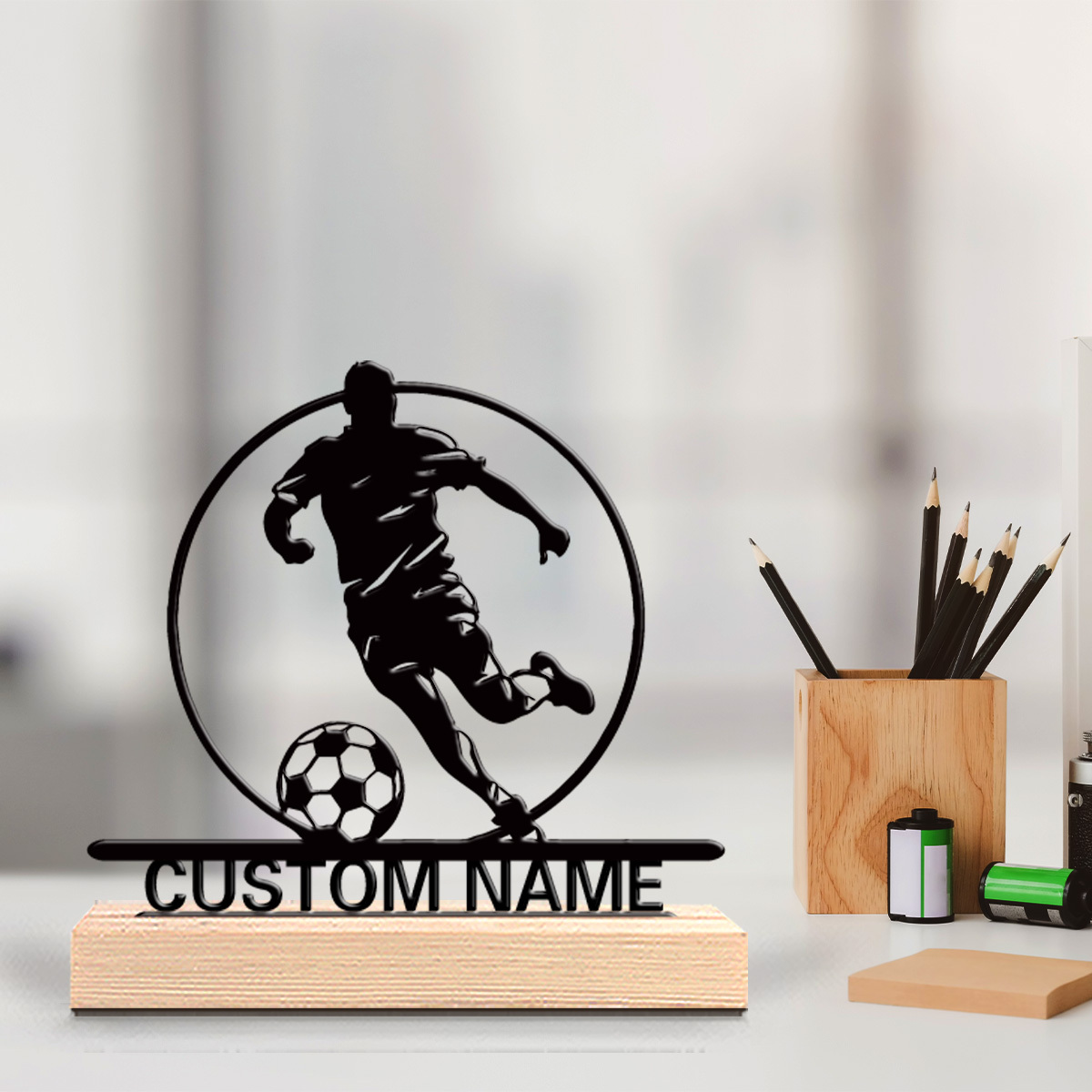 Outdoor Furniture Wood - Statua in Metallo Personalizzata di Calciatore