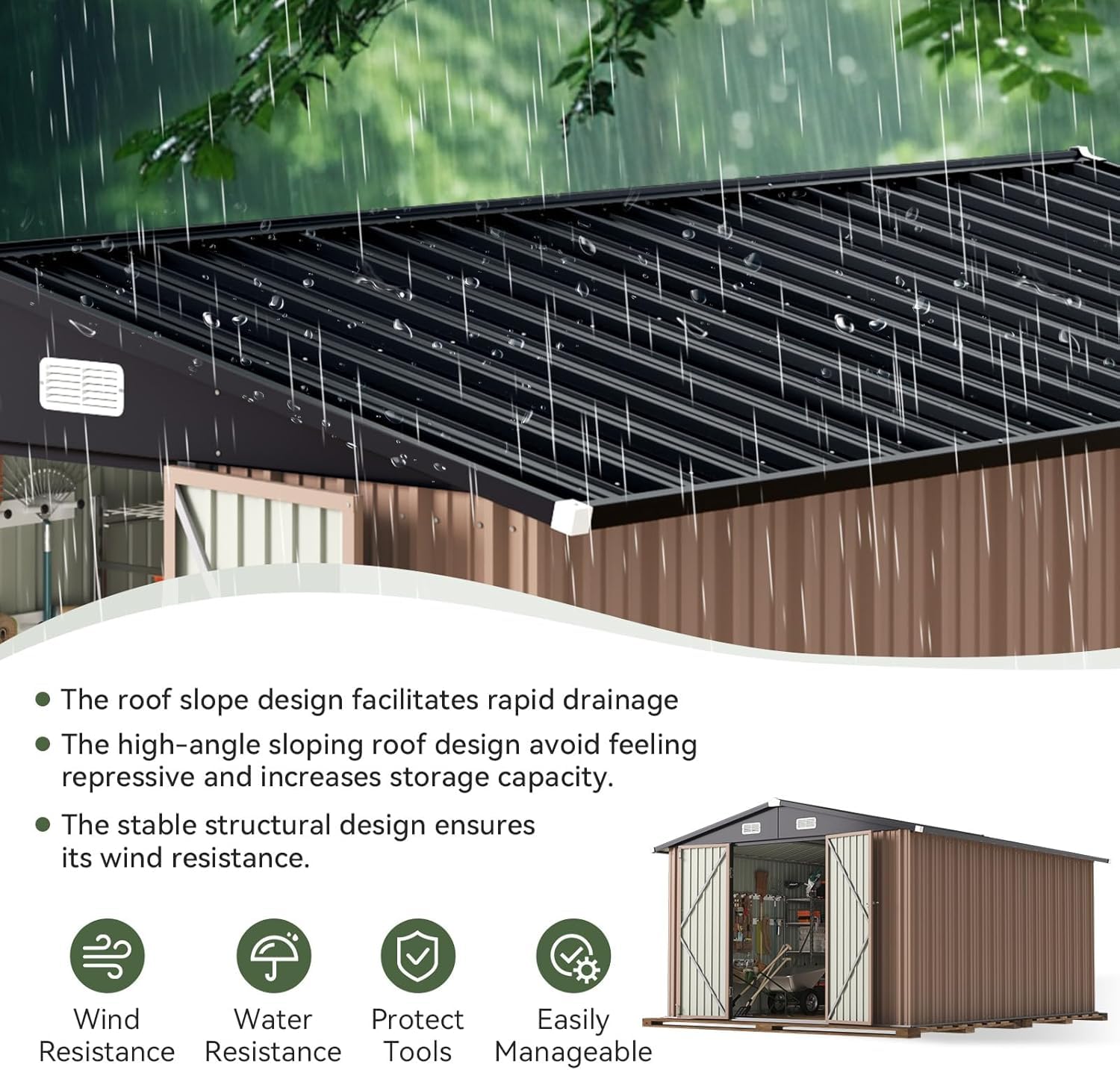 Outdoor Furniture Metal - Casetta da giardino 12 x 10
