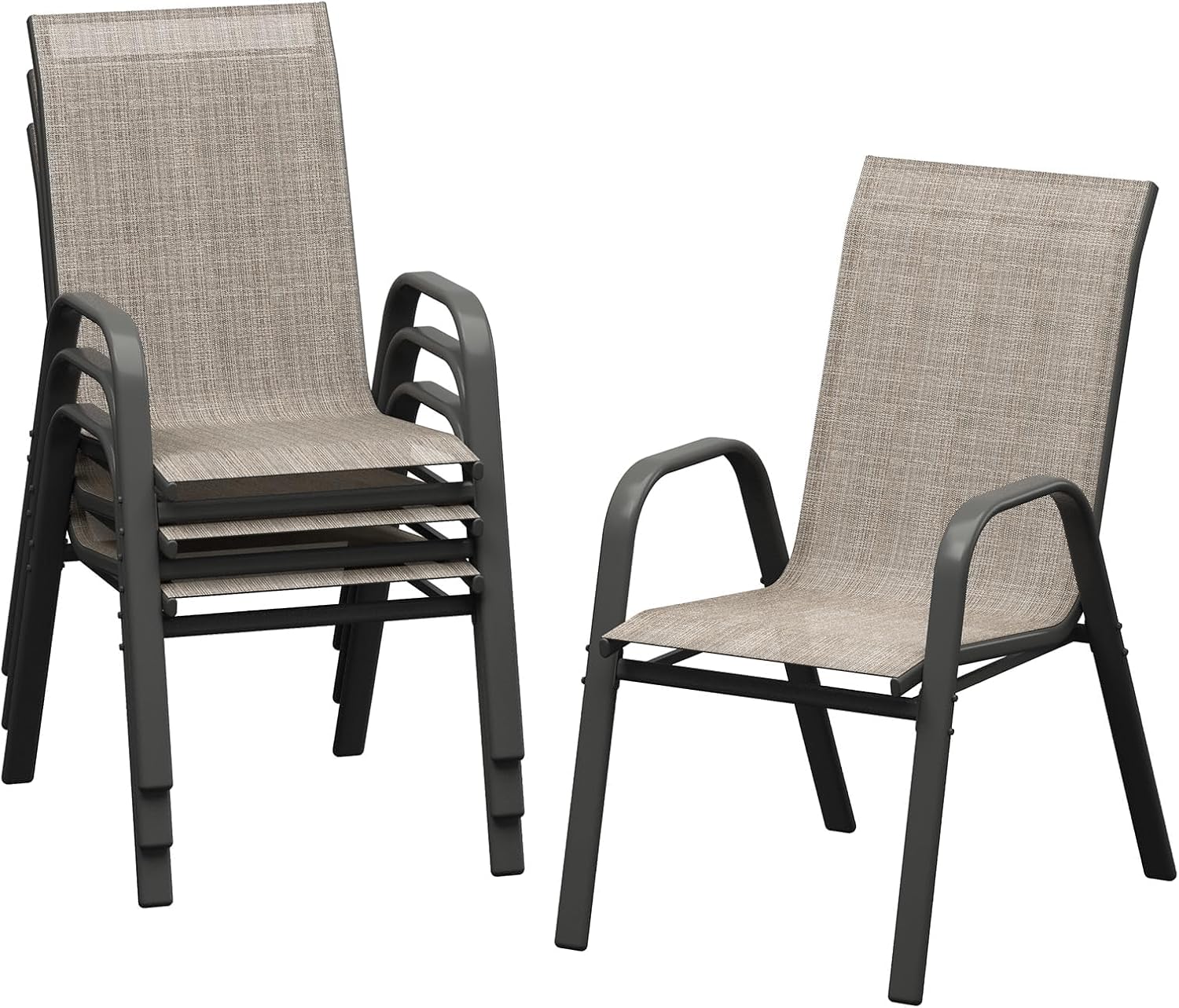 Outdoor Furniture Metal Chairs - Set di 4 sedie da pranzo